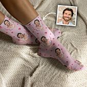 Chaussettes personnalisées visage motifs amour