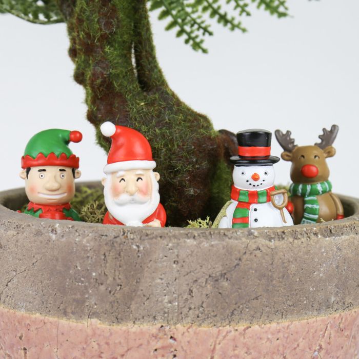 Lot de 4 figurines de Noël pour plantes